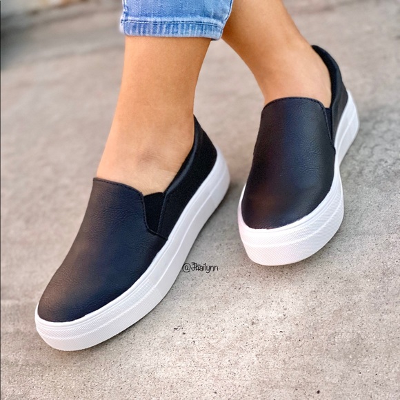 Fabutiq Shoes - Black slip on sneakers